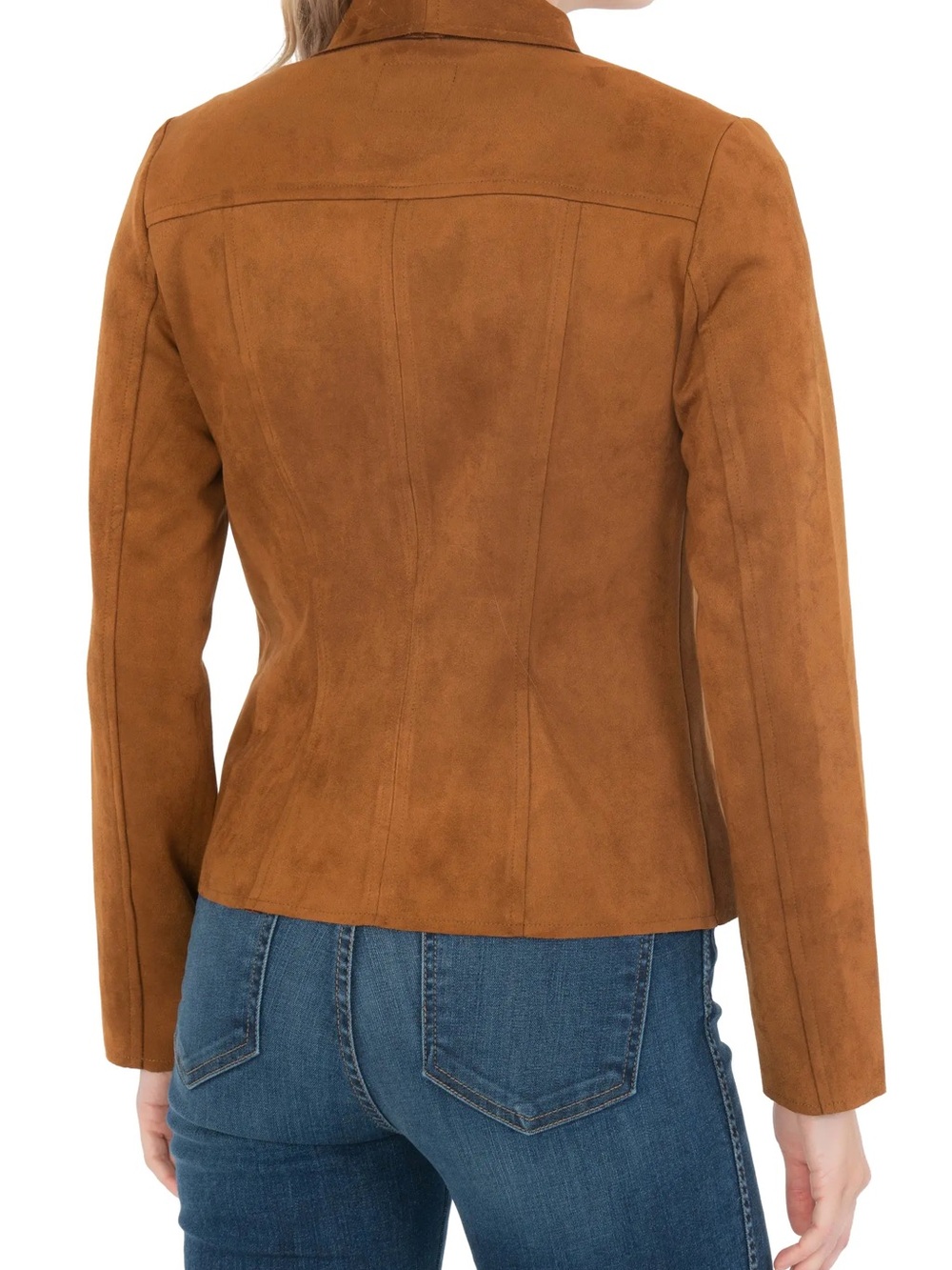 Kut from the Kloth Carina Faux Suede Drape Moto Jacket in Shade Whiskey - Picture 10 of 10